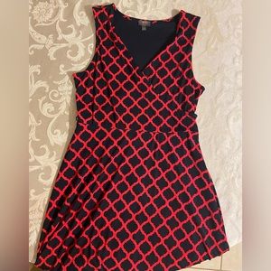 Large red v-neck wrap dress